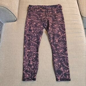 Fabletics Define Powerhold Floral Valencia Black Pink Leggings Size Small